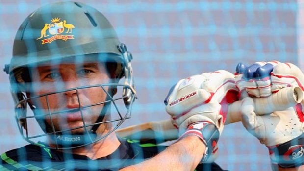 Brad Hodge during a training session in India six years ago.