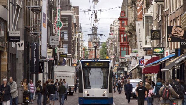 Leidsestraat locals love the safety of tram travel.