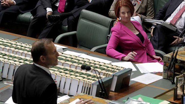 Mutual disdain ... Julia Gillard and Tony Abbott.