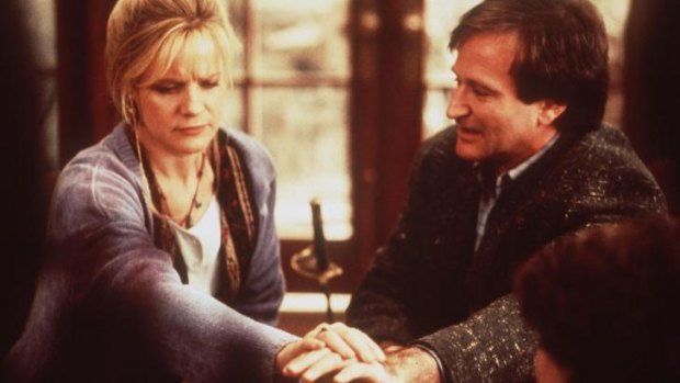 Board members ... Bonnie Hunt and Robin Williams in a scene from Jumanji.