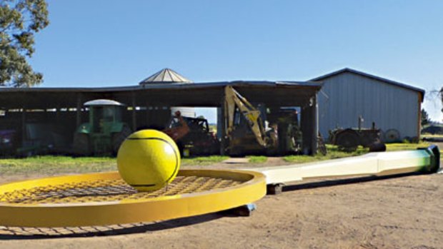 All set...the Big Tennis Racquet will celebrate the remarkable career of Barellan's favourite daughter, Evonne Goolagong Cawley.