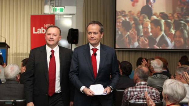 Anthony Albanese (left) and Bill Shorten after the Labor leadership debate in Sydney. They will face eachother in Perth on Monday night.