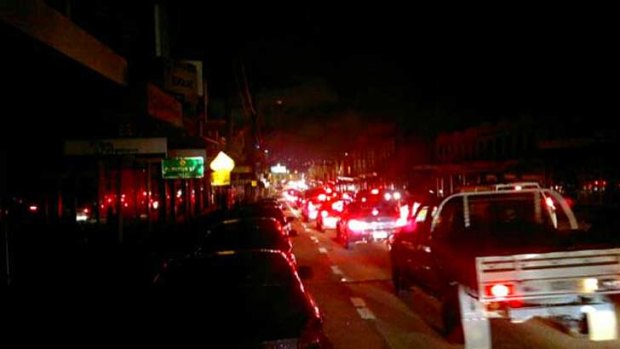 A picture via Twitter of Parramatta Road during the blackout.