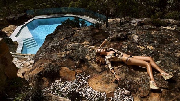 Rock pool ... "We shot in the southern highlands at a house designed by Harry Seidler. The inspiration was to bring Australian nature, architecture and luxury together."