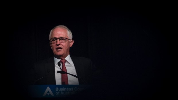 PM Malcolm Turnbull speaks at the annual BCA dinner on Monday night.