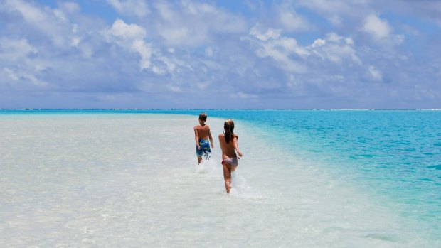 The white sands of Aitutaki in the Cook Islands.