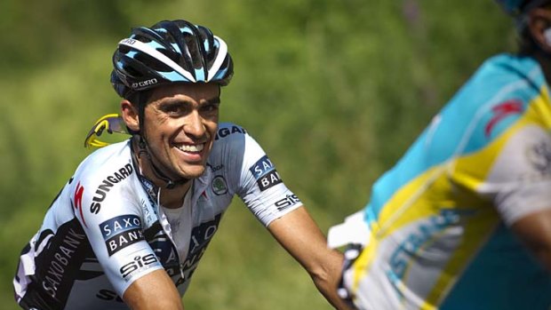 All smiles: Alberto Contador.