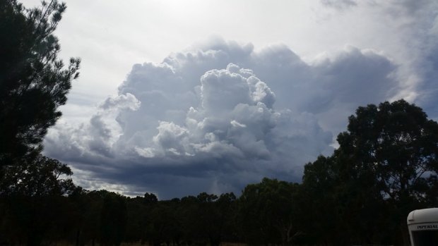 Clouds brewing in Perth's hills on Good Friday. 