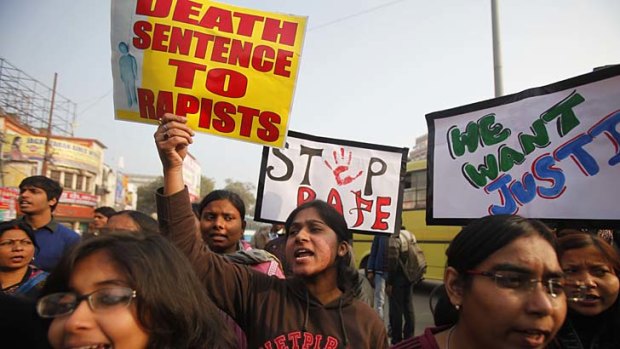 Indian students protest in New Delhi, calling for stiffer penalties for rape.