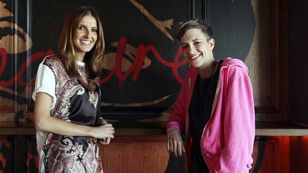Opening up ... Kate Waterhouse with Sam Ronson.