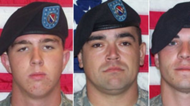 Soldiers charged with murdering three Afghan men are (from left) Andrew Holmes, Michael Wagnon, Jeremy Morlock and Adam Winfield.