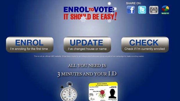 The OzEnrol website wants to facilitate enrolments, but the Electoral Commission says they wouldn't be valid.