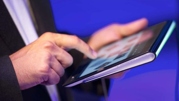 The Sony Tablet S has a wedge shape making it easier to hold and type.