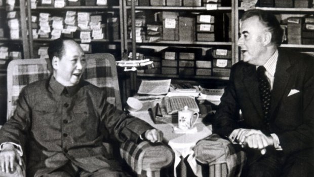 Prime Minister Gough Whitlam meets with Chinese leader Mao Zedong in Beijing in 1973.