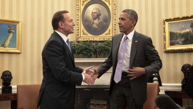 Eye to eye with US: Tony Abbott says he does not disagree with Barack Obama on climate change.