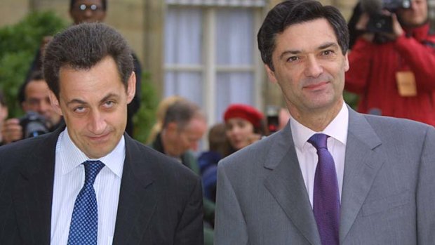 Third wheel ... Patrick Devedjian, right, the former minister in Nicolas Sarkozy's government, who was also in a relationship with Valerie Trierweiler.