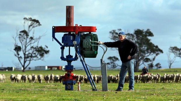 Farmer Gregor McNaughton pictured with an exploratory gas well, welcomes the industry.