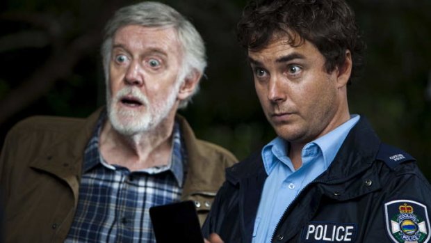 Comedy pairing Barry Crocker and Toby Truslove in ABC2's <i>The Strange Calls</i>.