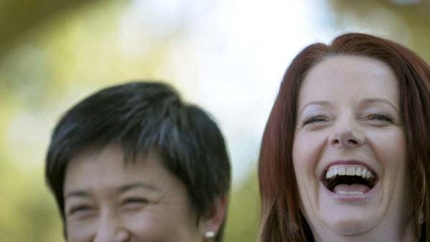 Penny Wong (left) takes the finance portfolio left vacant by Lindsay Tanner