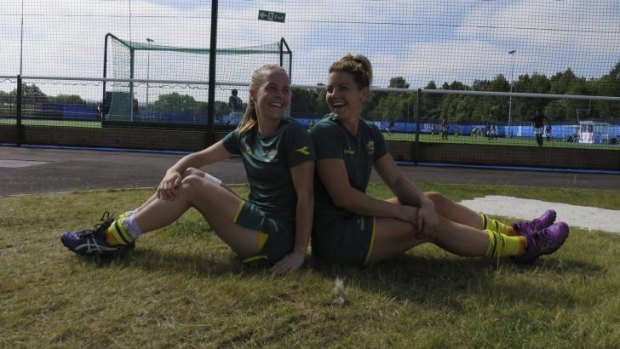 Crookwell's Emily Smith and Kellie White relax in Glasgow.