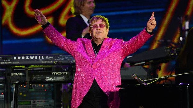 Elton John will bring his flamboyant stage show to Perth this afternoon to open the Perth Arena.