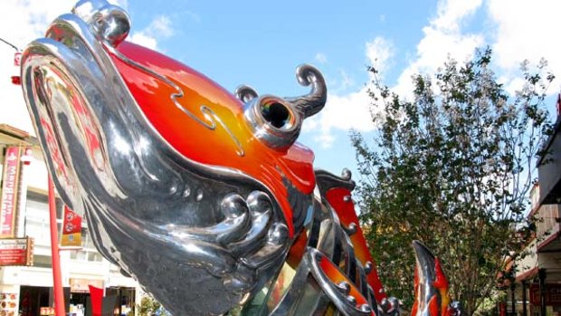 The Brisbane Chinatown carp sculpture is a favourite with locals and visitors.