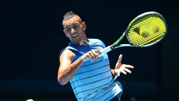 Nick Kyrgios retired injured from the Kooyong Classic on Wednesday.