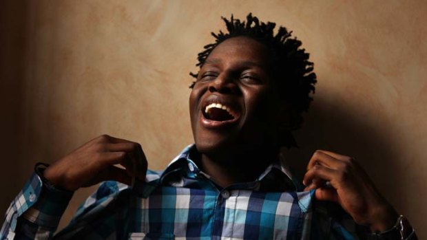 ''There's an energy that comes rushing in'' &#8230; Thuso Lekwape practising the monologue that got him into NIDA.