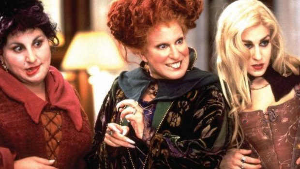 Cult hit Hocus Pocus, with (from left) Kathy Najimy, Bette Midler and Sarah Jessica Parker.
