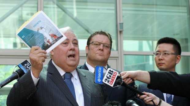 Glenn Lazarus with Palmer United Party founder Clive Palmer back when they were party mates.