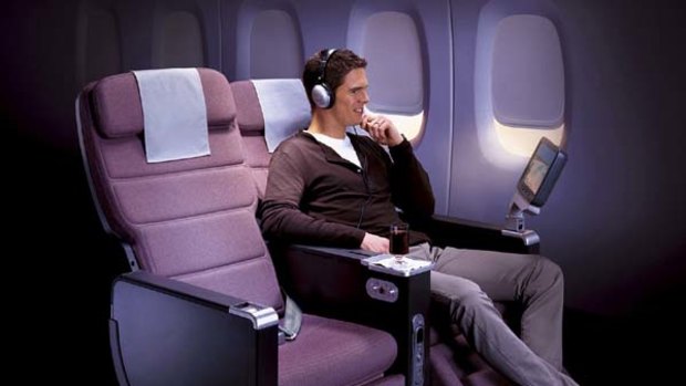 Qantas premium economy seats.