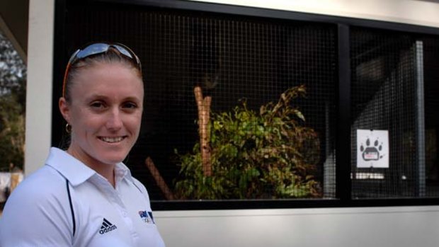 Labour of love ... Sally Pearson is lending a hand at Currumbin Wildlife Sanctuary on the Gold Coast.
