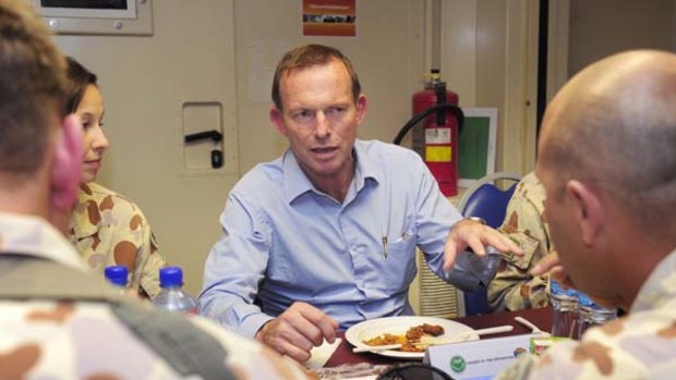 Tony Abbott during his visit to Afghanistan.