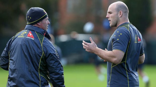 Tough talk: Stephen Moore trains with the Wallabies this week.