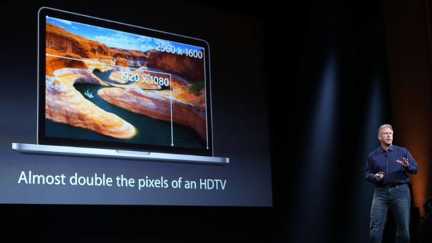 Apple's Phil Schiller announces the new 13-inch Macbook Pro with a Retina Display.