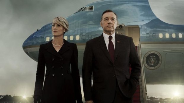 Netflix releases whole seasons of <i>House of Cards</i> on one day, a release strategy known as stacking.