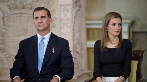 Prince Felipe and Princess Letizia attend the official abdication ceremony at the Royal Palace of Madrid.