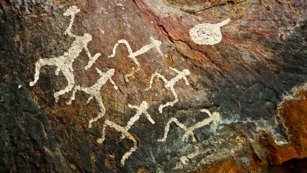 Aboriginal art in Gundabooka National Park.