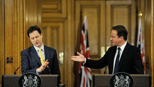 Rocking boat . . . Nick Clegg, left, and David Cameron.