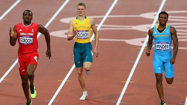 Steven Solomon ... (middle) he's racing in tonight's men's 400m final.