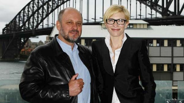 Actress Cate Blanchett and author Tim Flannery   at the launch of Tim Flannery's new book,  Here On Earth.