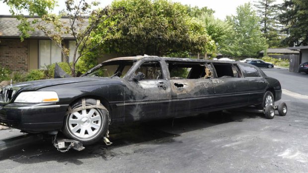 Ten elderly women escaped unharmed when the limousine burst into flames while idling in Northern California, authorities and a passenger said. Many of the women were in their 90s.