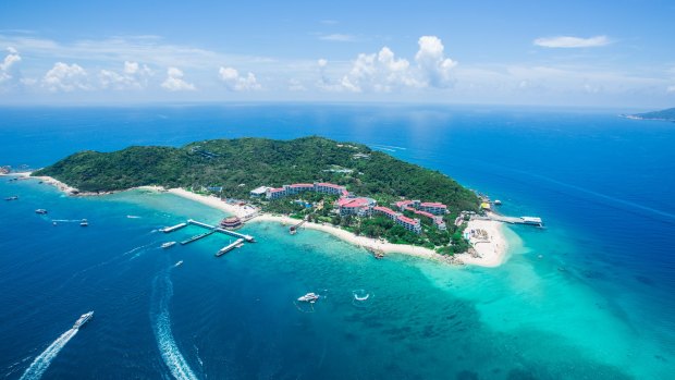 Wuzhizhou Island, a tourist island only accessed by ferry. 