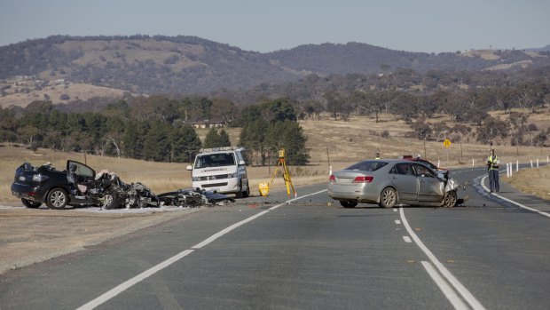 Car accident off the Monaro Highway near Royalla.

The Canberra Times

Photo Jamila Toderas