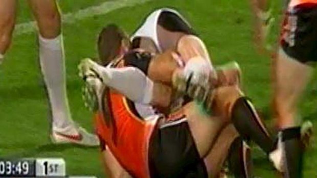 Robbie Farah's contentious tackle.
