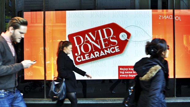 David Jones sales were boosted by online sales which surged 190 per cent in the third quarter.