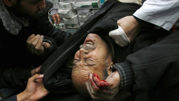 Gaza medics treat a wounded man.