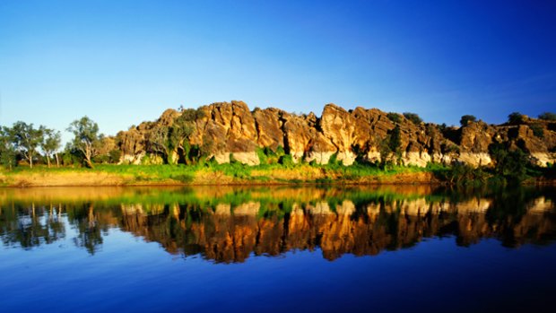 Reflections of ancient times ... Geikie Gorge National Park represents part of a barrier reef that skirted the Kimberley coastline 350 million years ago.