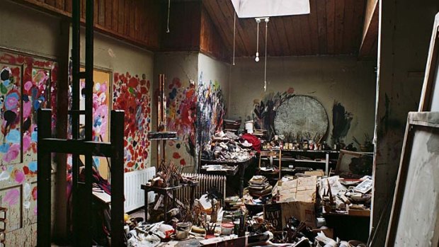Precious ... Francis Bacon's private studio at Reece Mews, South Kensington, before it was moved and reassembled at Dublin's Hugh Lane Gallery.