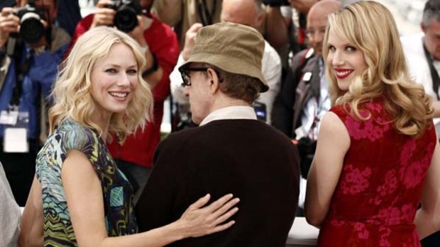 Naomi Watts, Woody Allen and actress Lucy Punch in Cannes.